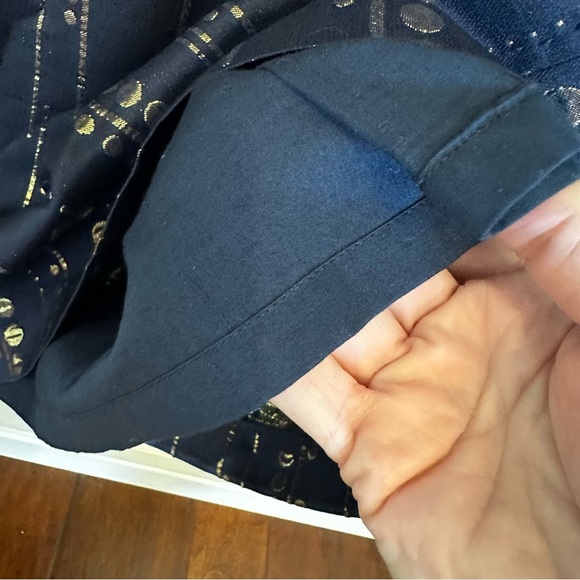 Tory Burch Women’s Navy Gold Metallic Silk Shift Dress Knee Length Cocktail SZ 8 - Picture 5 of 8